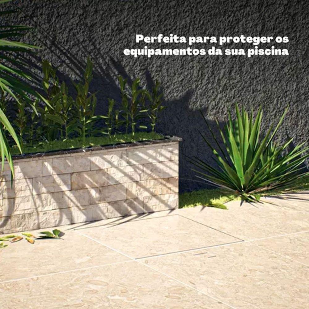 Tampa Casa Máquina Alumínio Rebaixo Invisível Bege 90x90cm - 5