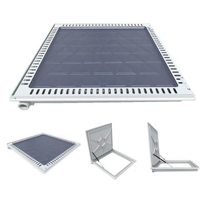Tampa Casa Máquina Alumínio Rebaixo Aparente Cinza 90x90cm