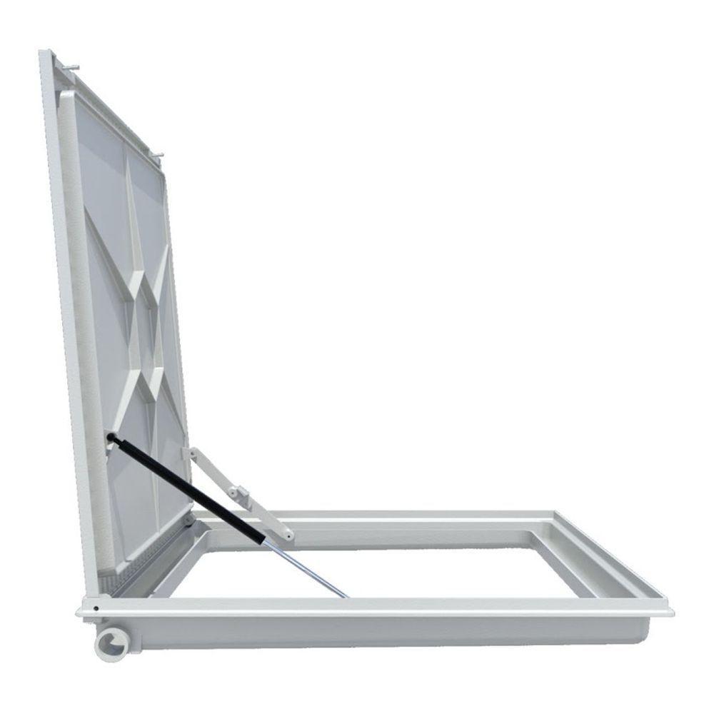 Tampa Casa Máquina Alumínio Rebaixo Aparente Cinza 80x80cm - 4