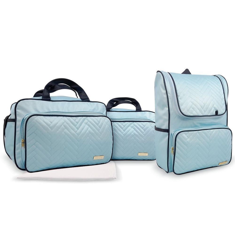 Kit Bolsas E Mochila Maternidade Baby Classic Premium Azul Claro - 1