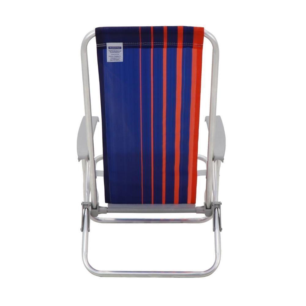 Kit 2 Cadeira De Praia Camping Reclinável Alumínio Bali Azul Marinho Tramontina - 8