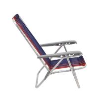 Kit 2 Cadeira De Praia Camping Reclinável Alumínio Bali Azul Marinho Tramontina