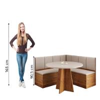 Conjunto Sala De Jantar Canto Alemão Com Baú Liebe Com Mesa Fin Veludo Viero Madeirado - 6