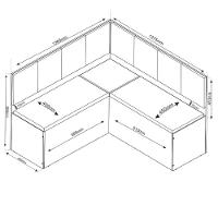 Conjunto Sala De Jantar Canto Alemão Com Baú Liebe Com Mesa Lord E 2 Cadeiras Bele Veludo Viero Madeirado / Cinza - 5