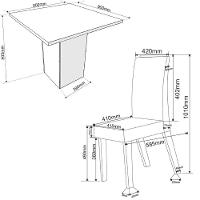Conjunto Sala De Jantar Canto Alemão Com Baú Liebe Com Mesa Lord E 2 Cadeiras Bele Veludo Viero Madeirado / Cinza - 6