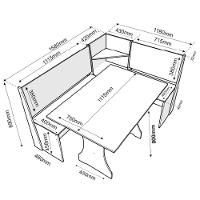 Conjunto Sala De Jantar Canto Alemão Arnis Com 2 Cadeiras Bele Veludo Viero Madeirado / Cinza - 3
