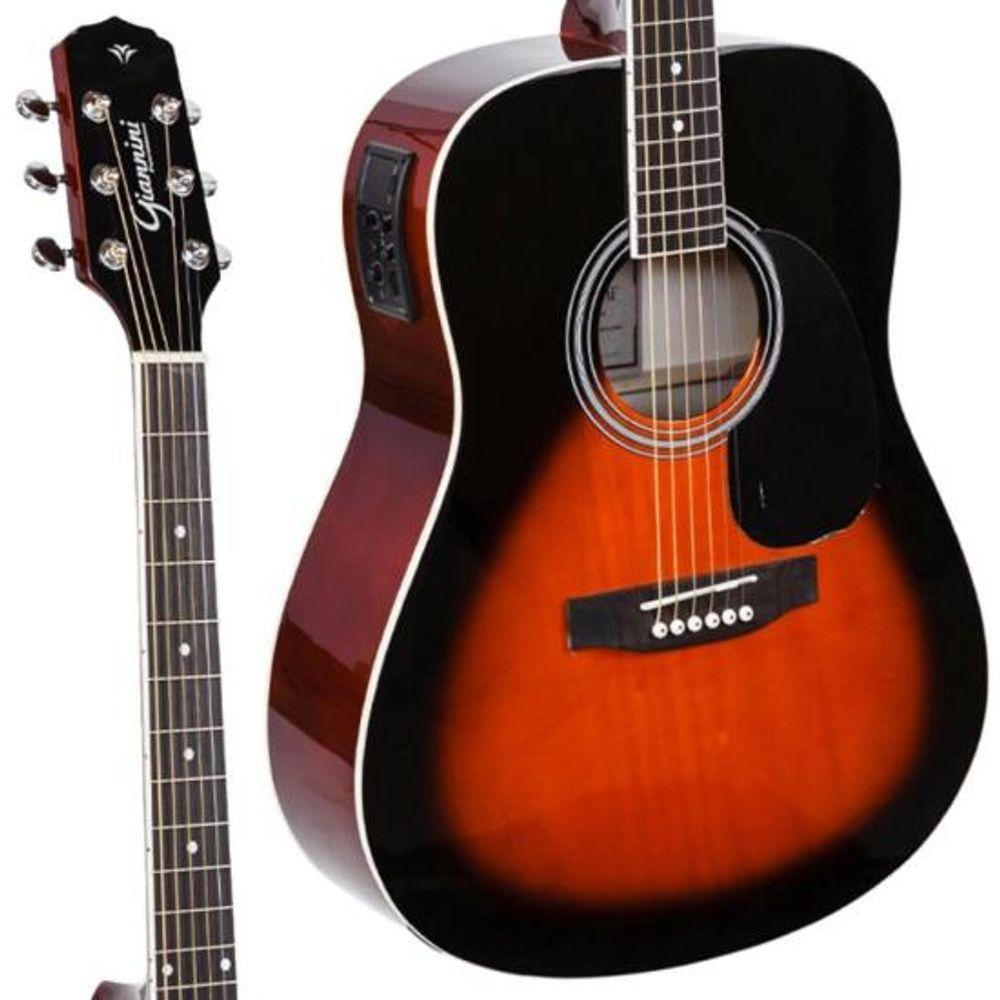 Violão Giannini Gd1 Eq Eletroacústico Dreadnought 3 Tone Sunburst - 2
