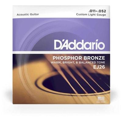 Encordoamento Violão Aço 011-052 Phosphor Bronze Ej26 D Addario