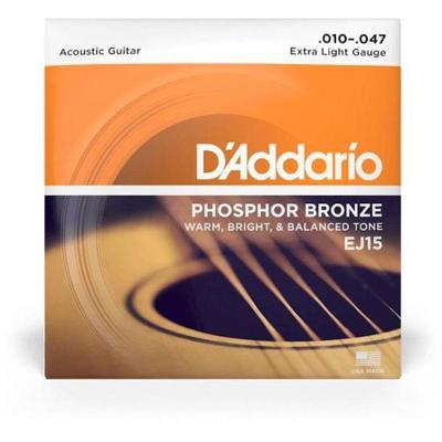 Encordoamento Violão Aço 010-047 Phosphor Bronze Ej15 D Addario