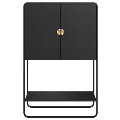 Balcao Cafe Bar Organico 2 Portas 90 Cm 28069 Artesano Nero Preto
