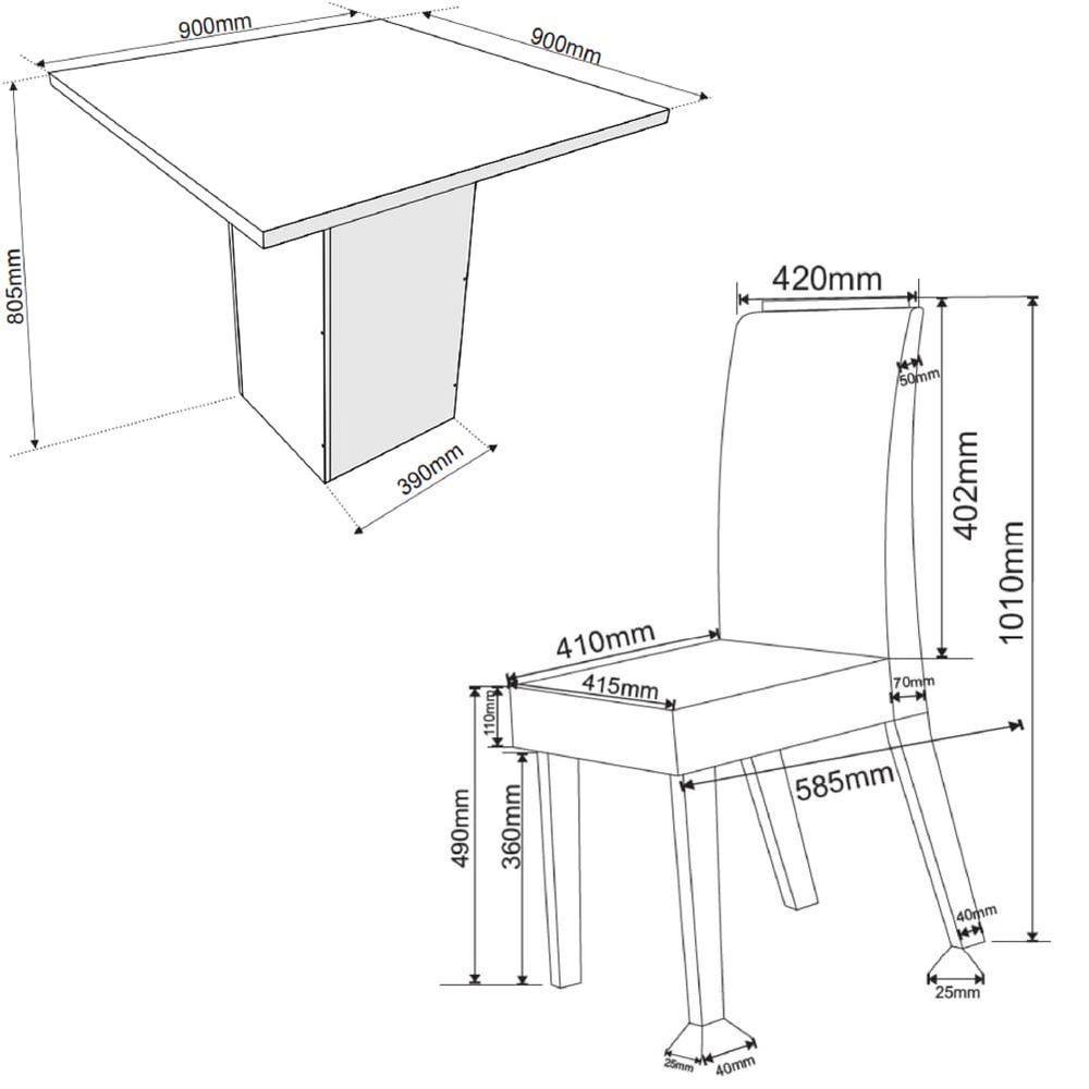 Conjunto Sala De Jantar Canto Alemão Com Baú Liebe Com Mesa Lord E 2 Cadeiras Bele Veludo Viero Madeirado - 4