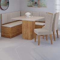 Conjunto Sala De Jantar Canto Alemão Com Baú Liebe Com Mesa Lord E 2 Cadeiras Bele Veludo Viero Madeirado - 2