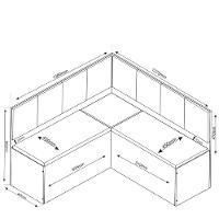 Conjunto Sala De Jantar Canto Alemão Com Baú Liebe Com Mesa Lord E 2 Cadeiras Bele Veludo Viero Madeirado - 3