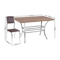 Conjunto Mesa De Jantar 137cm Com 6 Cadeiras Multimóveis Cr50139 Nogueira Marrom - 2