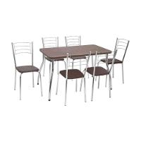 Conjunto Mesa De Jantar 115cm Com 6 Cadeiras Multimóveis Cr50143 Marrom - 1