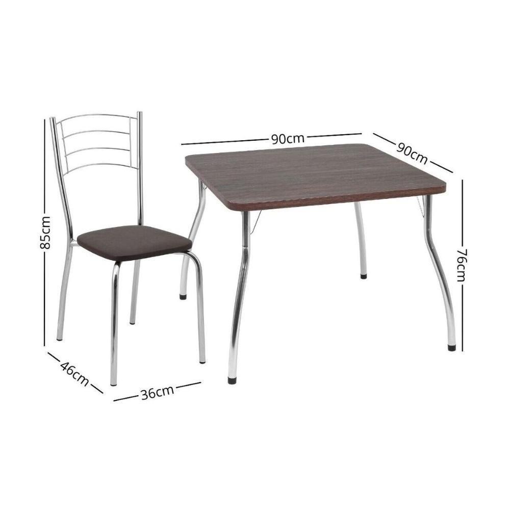 Conjunto Mesa De Jantar 90cm Com 4 Cadeiras Multimóveis Cr50142 Marrom - 2