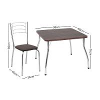 Conjunto Mesa De Jantar 90cm Com 4 Cadeiras Multimóveis Cr50142 Marrom - 2