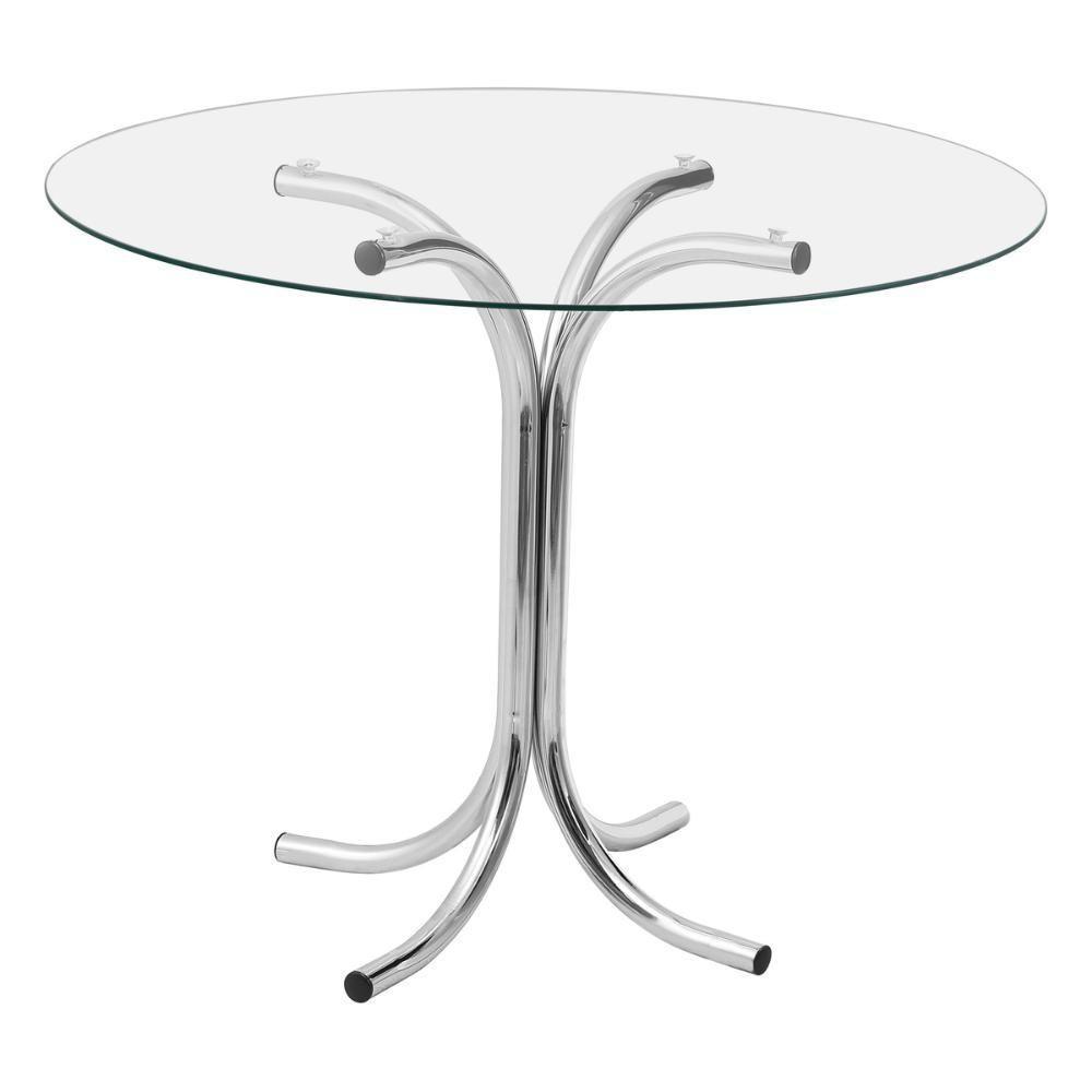 Conjunto Mesa De Jantar Redonda Com Vidro 80cm Com 4 Cadeiras Multimóveis Cr50138 Marrom - 2