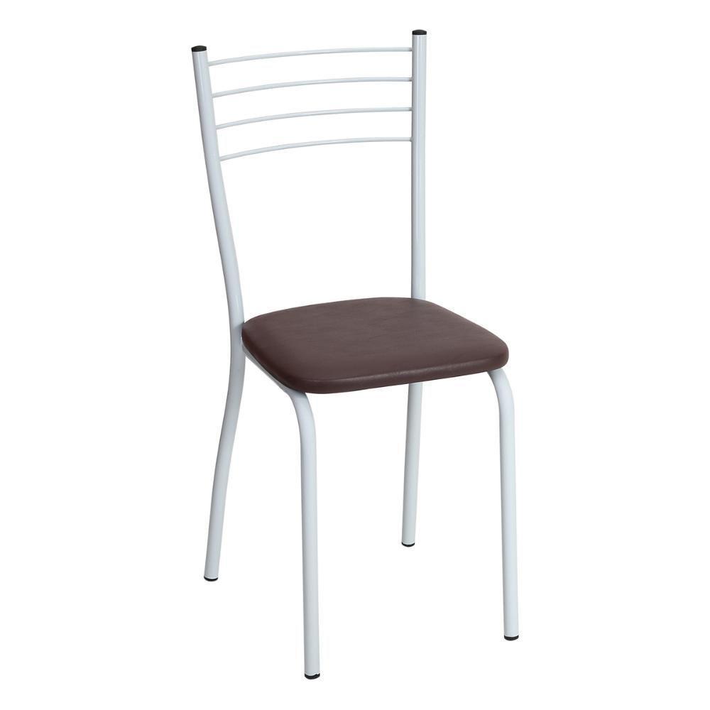 Conjunto Mesa De Jantar 115cm Com 6 Cadeiras Multimóveis Cr50137 Branco Marrom - 2