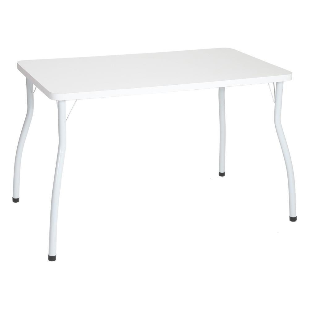 Conjunto Mesa De Jantar 115cm Com 6 Cadeiras Multimóveis Cr50137 Branco Marrom - 5