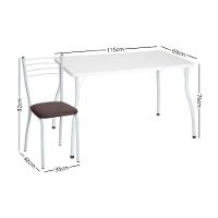 Conjunto Mesa De Jantar 115cm Com 6 Cadeiras Multimóveis Cr50137 Branco Marrom