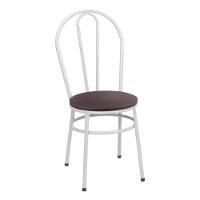 Conjunto Mesa De Jantar Redonda 90cm Com 4 Cadeiras Multimóveis Cr50135 Branco Marrom - 4