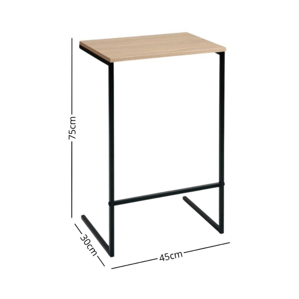 Mesa Lateral Apoio Para Notebook 45cm Multimóveis Cr45329 Preto-madeirado - 2