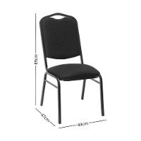 Kit Com 3 Cadeiras De Auditório-escritório Estofadas 44cm Multimóveis Cr25290 Preto - 2