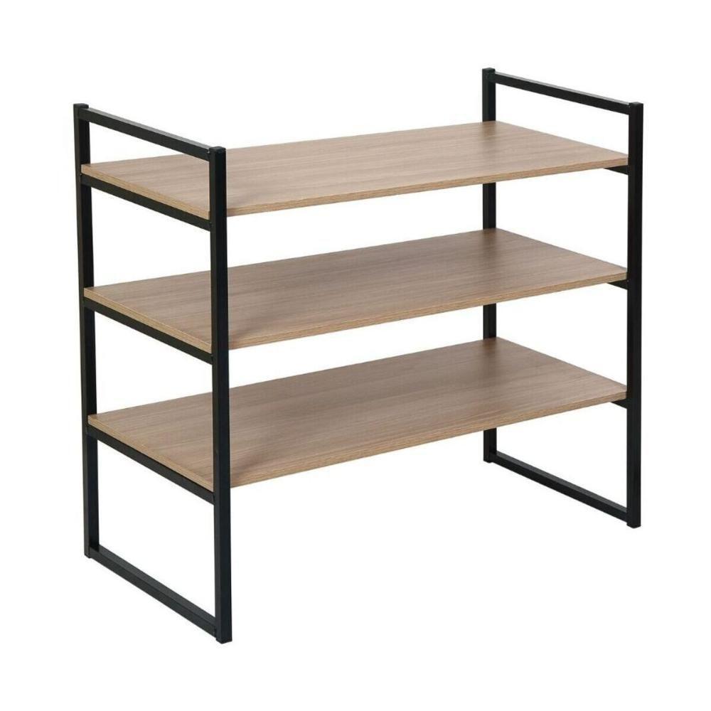 Estante Escritório Organizadora Com 3 Prateleiras 90cm Multimóveis Cr25293 Preto-madeirado - 1