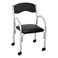 Cadeira De Escritório Estofada Com Rodízios 52cm Multimóveis Cr25288 Prata Preto - 1