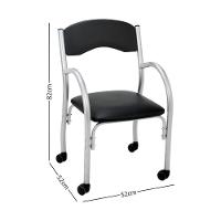 Cadeira De Escritório Estofada Com Rodízios 52cm Multimóveis Cr25288 Prata Preto - 2