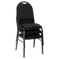 Kit Com 3 Cadeiras De Auditório-escritório Estofadas 44cm Multimóveis Cr25289 Preto - 3