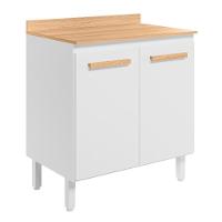 Balcão Intenza Com Tampo 80 Cm E 2 Portas Branco - 1