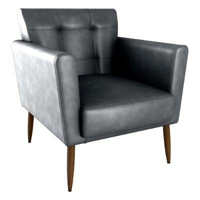 Poltrona Decorativa Pes Palito Cancun Corino Frankfurt Milani Store Preto Grafite