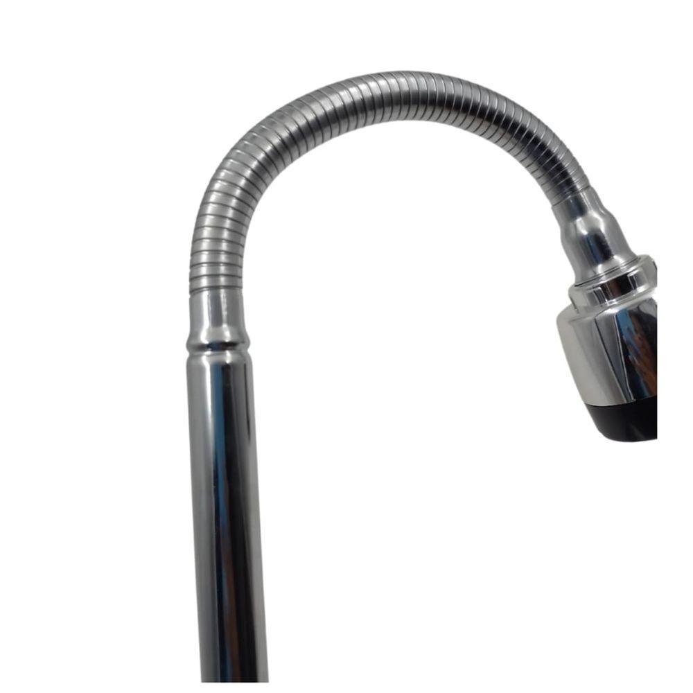 Torneira Gourmet Flexível De Parede Com Ducha Cromado Inox Rotação De 360° Cozinha Lavanderia - 2