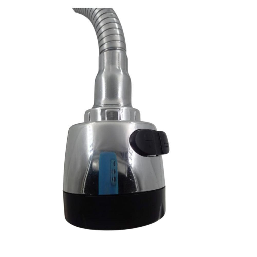 Torneira Gourmet Flexível De Parede Com Ducha Cromado Inox Rotação De 360° Cozinha Lavanderia - 4