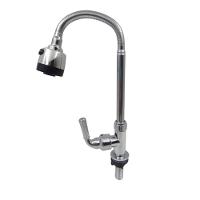 Torneira Gourmet Flexível De Parede Com Ducha Cromado Inox Rotação De 360° Cozinha Lavanderia - 1