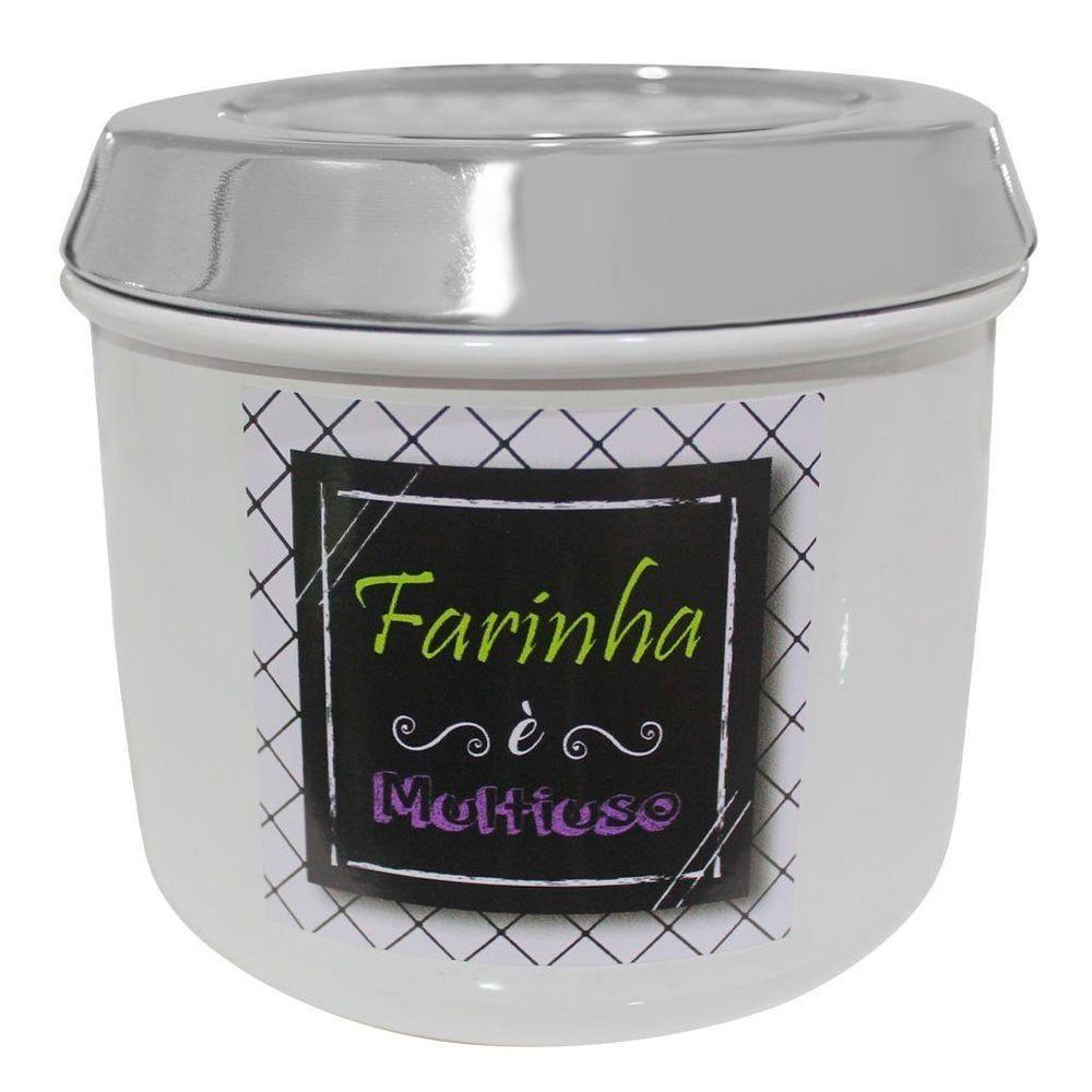 Conjunto De Mantimentos Branco Decorado Em Alumínio Para Cozinha 5 Peças - 3