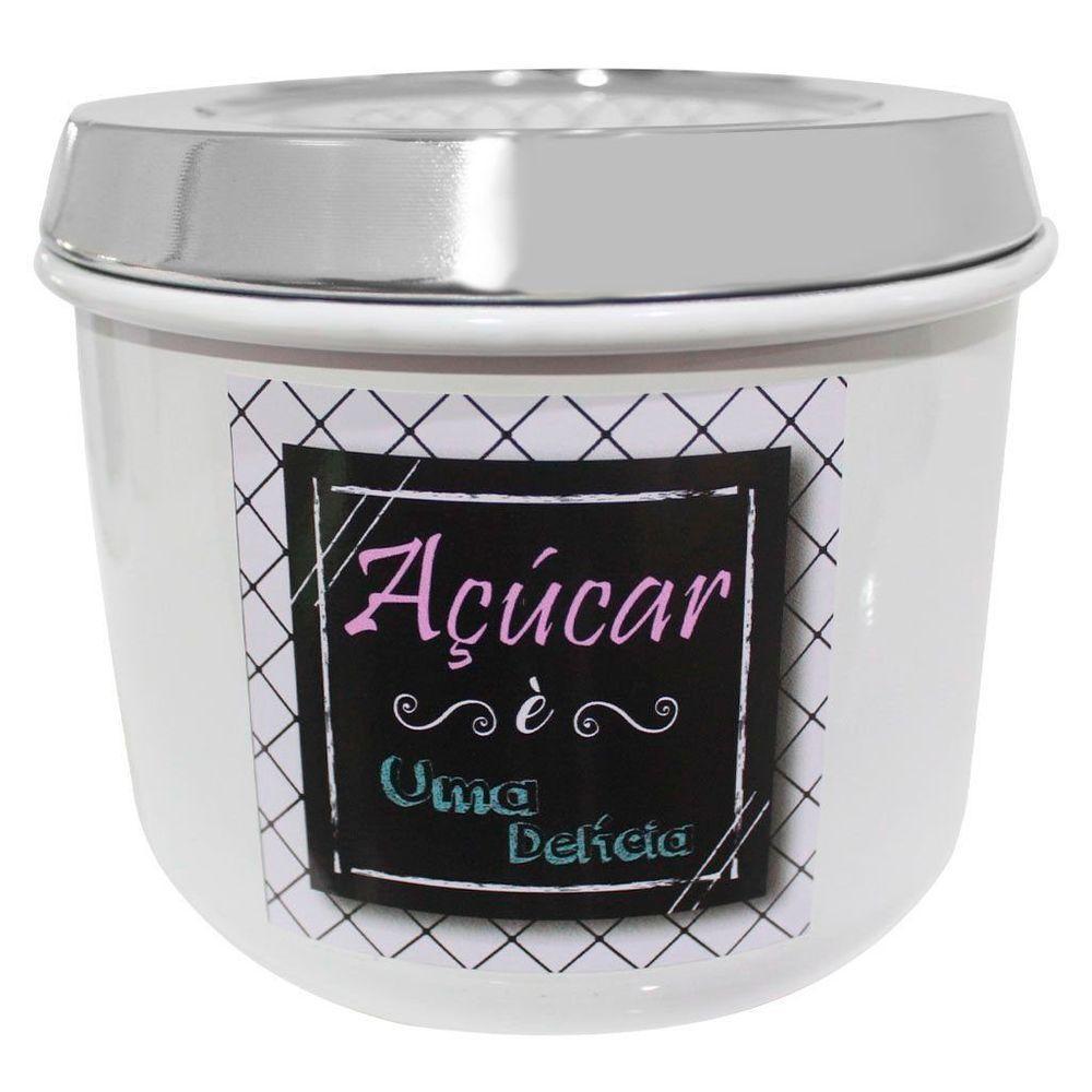 Conjunto De Mantimentos Branco Decorado Em Alumínio Para Cozinha 5 Peças - 4