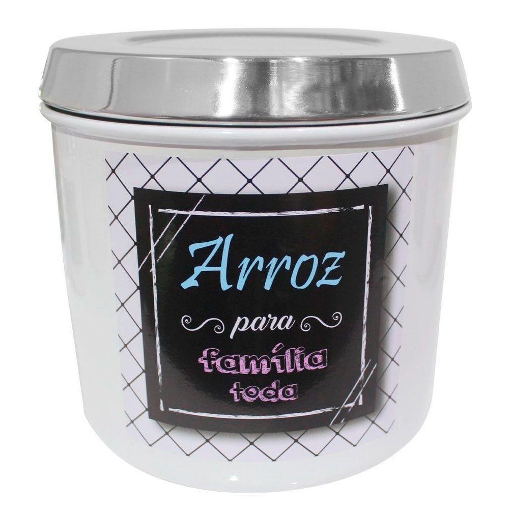 Conjunto De Mantimentos Branco Decorado Em Alumínio Para Cozinha 5 Peças - 5