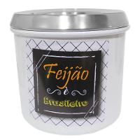 Conjunto De Mantimentos Branco Decorado Em Alumínio Para Cozinha 5 Peças - 2