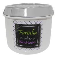 Conjunto De Mantimentos Branco Decorado Em Alumínio Para Cozinha 5 Peças - 3