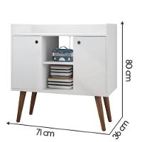 Aparador Cairo Freijó Branco Fiorello 80x71x36 Cm - Moderno E Elegante - 2