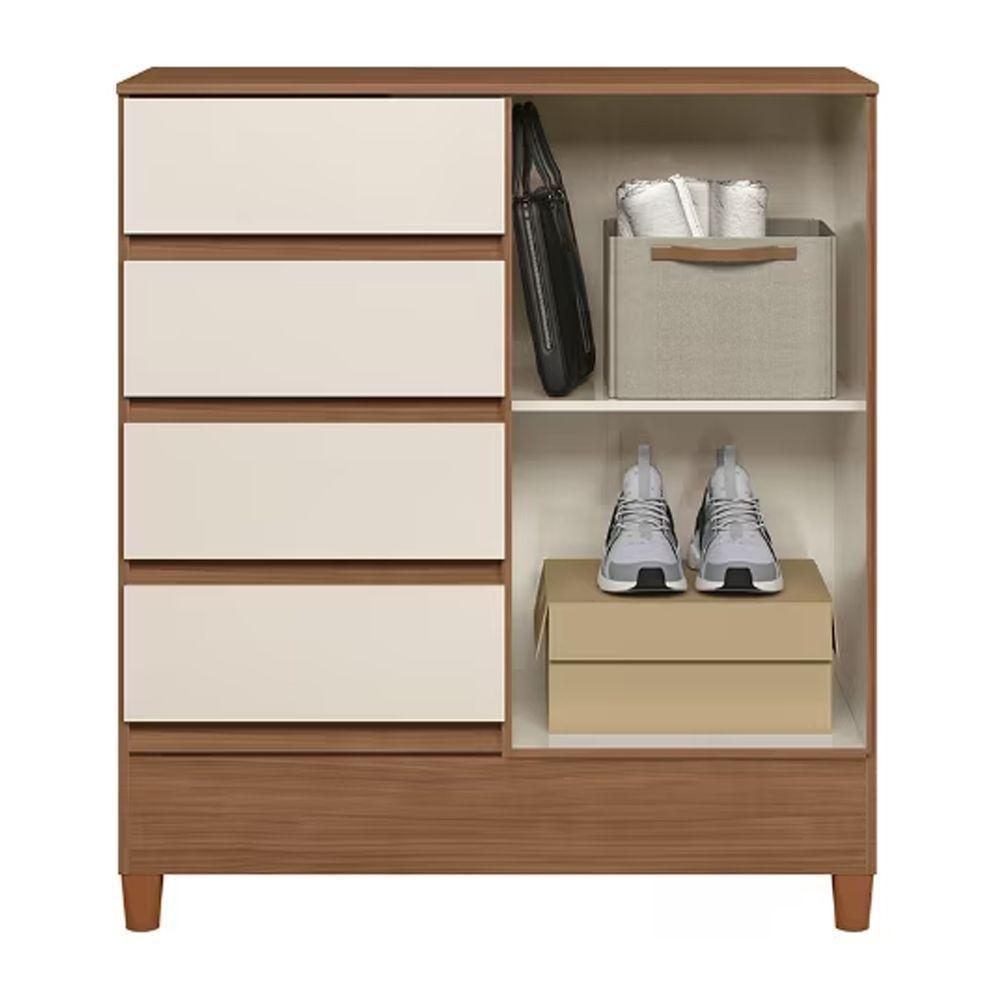 Cômoda Santos Andirá Fit 1.4 Jequitibá Areia 1 Porta 4 Gavetas - 3