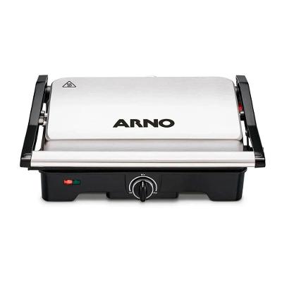 Sanduicheira Grill Arno Dual Inox Gnox 8010000261 Abertura 180º Inox 110V