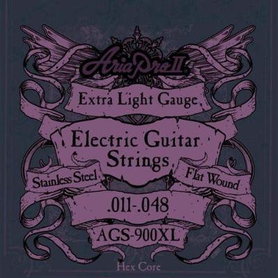 Encordoamento Para Guitarra Flat Wound .011 Ags900xl Aria Pro Ii