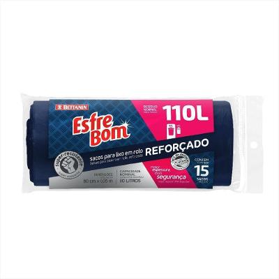 Sacos Para Lixo Rolo 110l Fundo Reforçado 15un Esfrebom