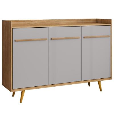 Balcão Buffet 3 Portas Quartzo 135 Cm Bechara Naturalle Off White