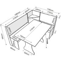 Conjunto Sala De Jantar Mesa Com Canto Alemão Arnis Veludo Viero Madeirado / Cinza - 3