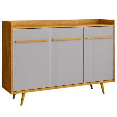 Balcão Buffet 3 Portas Quartzo 135 Cm Bechara Cinamomo Off White